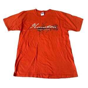 Vintage Houston Texas Cowboys Country Orange Graphic Shirt Spellout Y2K Skater M